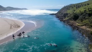 This Coast Is Clear_Riders on horseback cross the Mthatha River_credit Danielle Zondagh_Rockethorseracing
